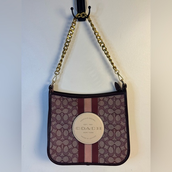 COACH Dempsey File Bag Signature Jacquard w/ Stripe & Coach Patch, Generic Chain - Picture 1 of 6